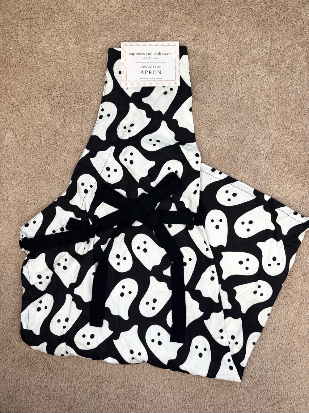 cupcakes & cashmere Black and White Ghost Apron
